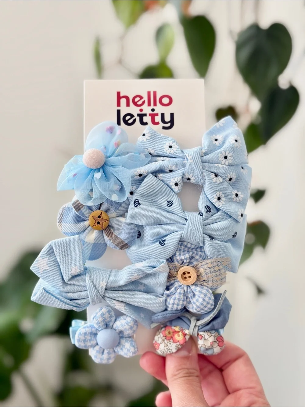 Pastel Floral & Bow Hair Clip Set - Pink, Lavender, Blue, Pink, Green, Yellow